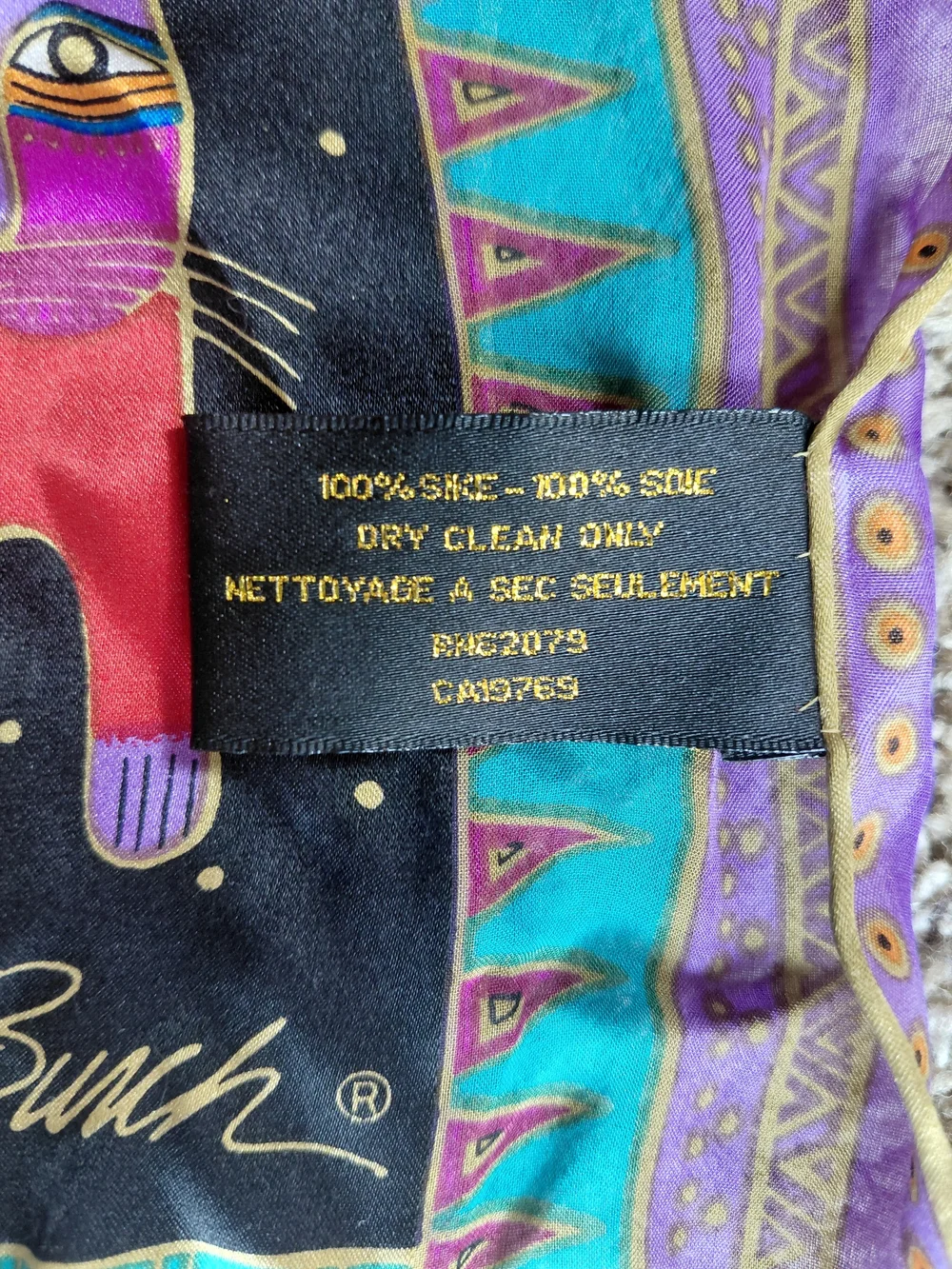 Vintage Laurel Burch 100% Silk Iconic 